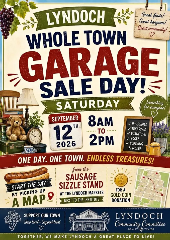 Whole town garage sale day in Lyndoch SA