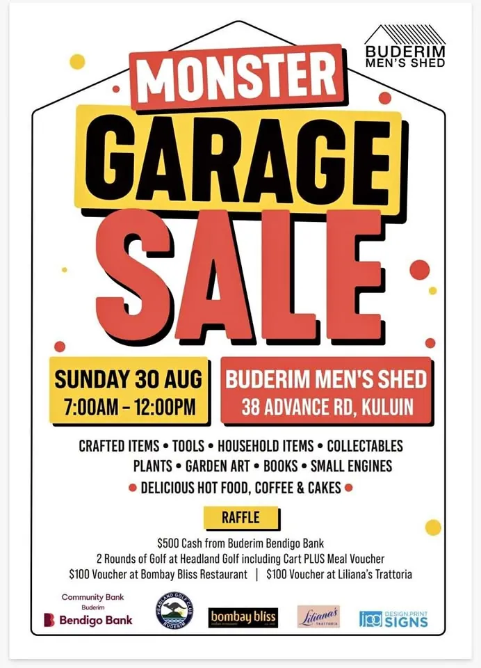 Garage sale in Kuluin QLD: plants, garden art, wooden toys and hand tools