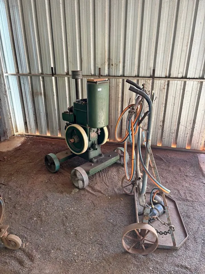 Garage sale in Kingaroy QLD: stationary engine, tools and garden equipment