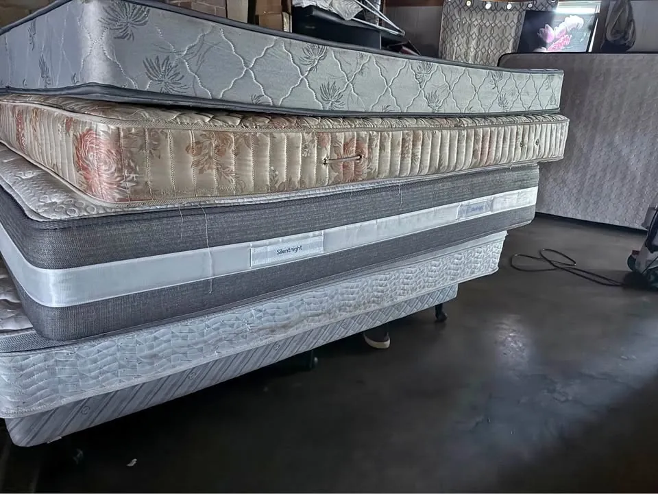 Garage sale in Strathpine QLD: mattresses, fridge, wardrobes and household goods