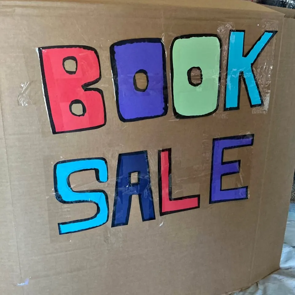 Garage book sale in Ouse TAS: shelves of fantasy, crime and thriller novels