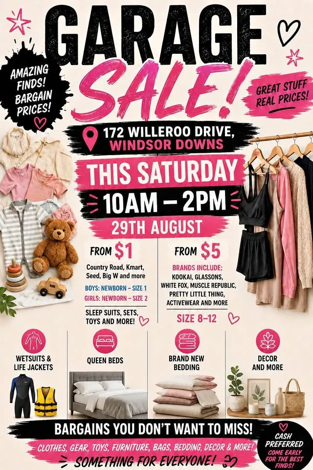 Garage sale in Windsor Downs NSW on Saturday 29 August