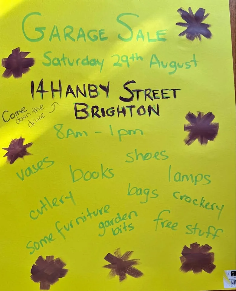 Garage sale in Bayside Melbourne: vases, lamps, crockery and garden bits
