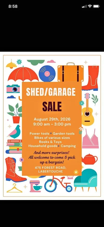 Shed garage sale at 475 Forest Rd Labertouche VIC, open 9am to 3pm