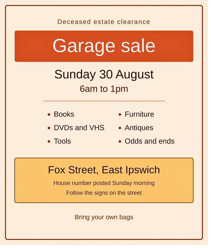 Deceased estate sale in East Ipswich QLD: books, hand tools, furniture and antiques