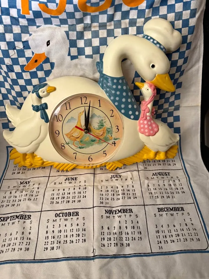 Garage sale in Morayfield QLD: vintage Holly Hobbie desk, goose clock and retro treasures