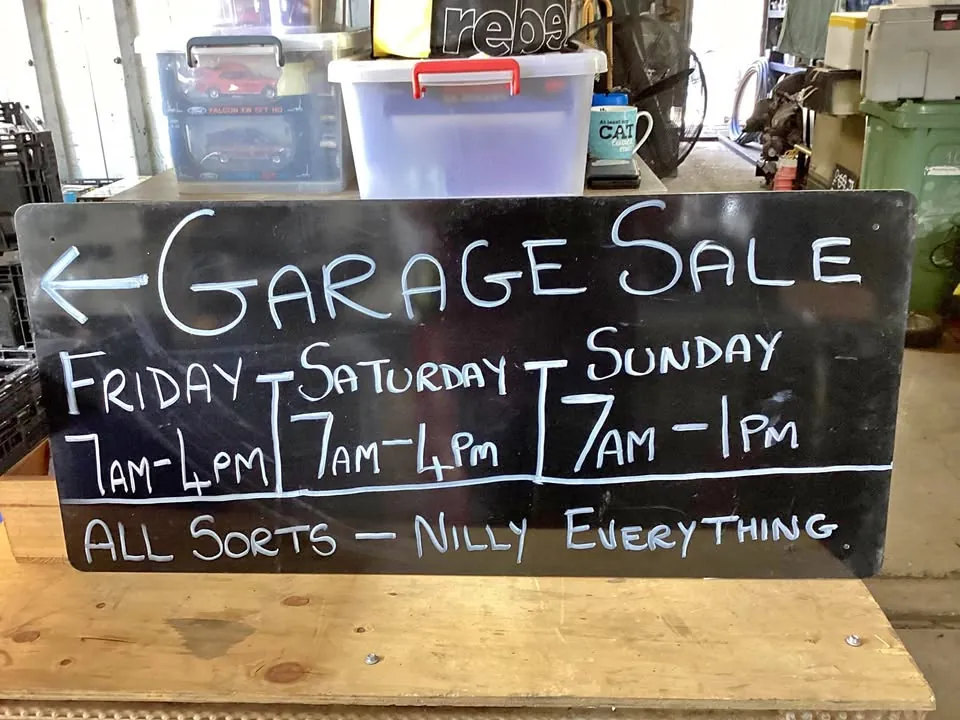 Garage sale in Murphy's Creek QLD: tools, bikes, boats and collectibles