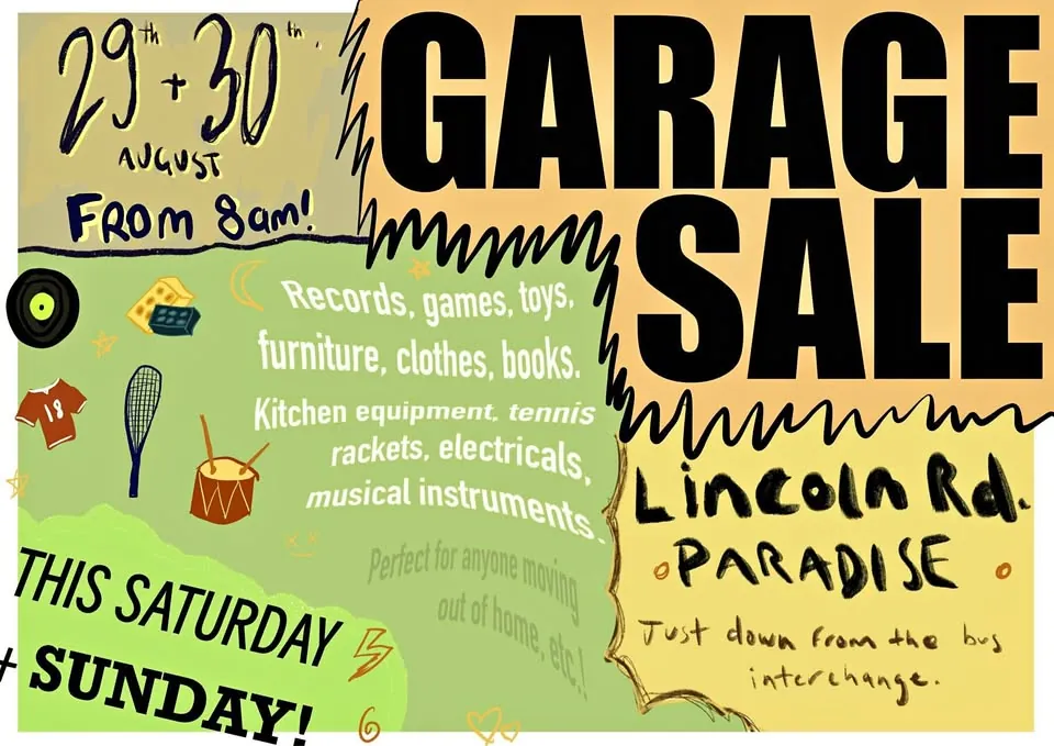 Garage sale in Paradise SA: records, books, toys, clothes and furniture