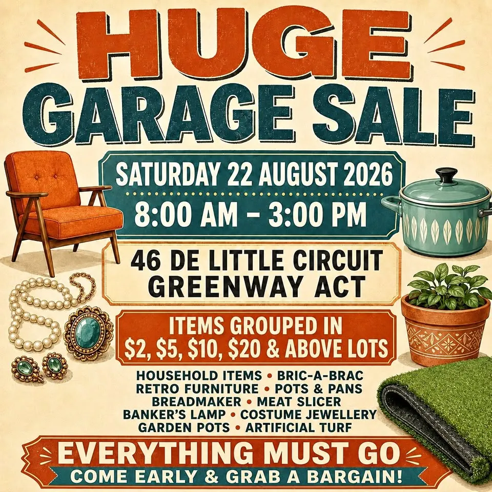 Pre-spring garage sale in Belconnen ACT with something for everyone