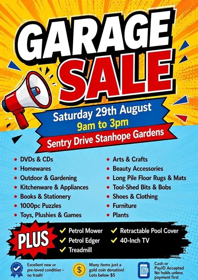 Garage sale in Stanhope Gardens NSW: DVDs, toys, homewares and tools.