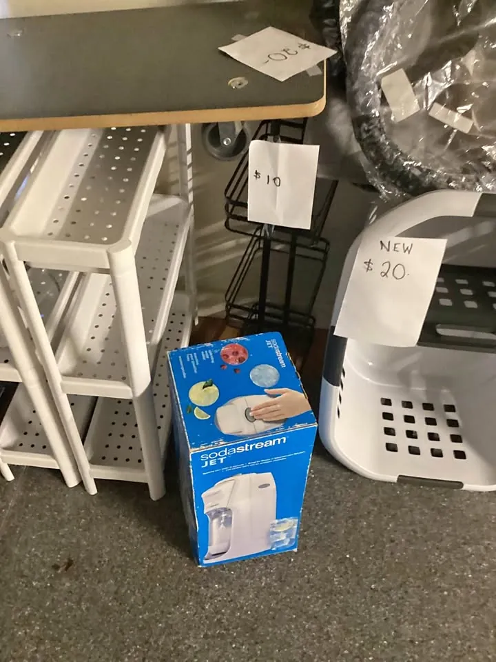 Garage sale in Falcon WA with mostly new items and varying prices